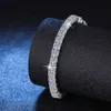Pulseira de tênis de diamante vvs moissanite 2mm-5mm para mulheres pulseira de tênis de moissanite cultivada em laboratório de prata esterlina 925