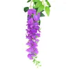 Decorative Flowers Wisteria Simulation Artificial Flower Rattan Winding Suspended Ceiling Indoor Wedding Decoration Strings Vine Plants