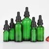 Green Glass Liquid Reagent Pipette Bottles Eye Droppers Aromatherapy 5ml-100ml Essential Oils Perfumes bottles wholesale free DHL Lkppa