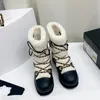 Autumn Winter New Women Wool Boots Luxury Designer Classic Chain Double Letter Matching A Ring of Gold Small Rivets Fashion Boots Anti Slides Warm Brand Ladies Boots