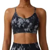 Yoga Outfit Dames Compressie Zacht Sneldrogend Lichtgewicht V-hals Naadloze Tie Dye Sportbeha Sexy Outdoor Running Bike