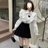 Women's Blouses Blusas Mujer De Moda 2023 Ruffled White Shirt Women Spring Casual Blouse Bow Shirts Lapel Pleated Loose Tops Chic