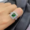 Anneaux de mariage HOYON 14K couleur or blanc émeraude naturelle 2 Carats diamant style bague 925 bijoux en argent Bizuteria bague en pierres précieuses pour les femmes gratuit 231019