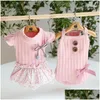 Dog Apparel Milk Shake Powder Girls Vest And Dresses For Dogs Pet Clothing Pink Color Dress Dog Clothes Goods Cats Apparel Home Garden Dh75S