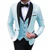 Costumes pour hommes JELTOIN gris clair pour mariage 3 pièces Costume d'affaires Blazer châle revers Costume Homme Terno Slim Fit fête