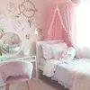 Toy Tents Round Pink/White/Gray Bed Canopy for Girl Baby Crib Bed Curtain with Lace Kids Play Tent House Dome Hanging Children Room Dossel 231019