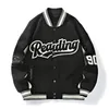 Jaquetas masculinas bordado carta piloto jaqueta de beisebol homens hip hop streetwear pu couro varsity bomber jaqueta mulheres harajuku casacos soltos 231018