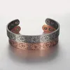 Brazalete magnético de cobre puro, pulsera de energía curativa, conjunto de joyas para parejas, puño altamente ajustable