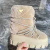 Inverno feminino botas de neve náilon après-ski bootie deslizamento-na plataforma quente menina clássico tornozelo pele botas tamanho 35-41