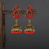 Kolczyki Dangle Bohemia Ethnic Bell Drop for Women Retro brązowy metal wielokolorowy wisiennik z korsynestonem