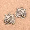 27 pièces Antique argent Bronze plaqué rugissant tête de tigre pendentif à breloques collier à faire soi-même Bracelet Bracelet résultats 27 24mm271w