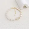 Strand Minar Bracciale vintage con perline di perle d'acqua dolce per donna Braccialetti asimmetrici in pietra naturale multicolore in rame oro 14 carati