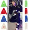 S55der Young Thug 5555 Men Women Hoodie High Quality Foam Print Spider Web Graphic Pink Sweatshirts Pullovers S-XL