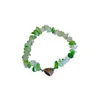 Chaînes Chaîne de clavicule Coeur coréen Magnétique Snap Pierre Perlée Bohème Vert Gravier Collier Femmes Pulseras Mujer Bracelet