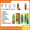 Sunfire Sunfire Lituanie Lettonie Suisse OEM ODM Service Disposable Vape 10000 Pod Wape 9000 / 9K Puffle Disposable E Cigarette E Liquid Peach Berries Flavour