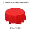 Toalha de mesa redonda toalha de mesa de plástico branco sem ponto tecido elegante sólido para festa de casamento de aniversário de natal decoração el