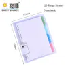 Binder Journal Loose Leaf 20 Rings Transparent anteckningsbok A5 Söt tjejdagbok Memo Pad (5st)