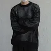 Men's Sweaters Fashion Youth Pullover Hollow Out Sweater Spring And Autumn Streetwear Mens Tops Long Sleeve Mesh Knit Shirt