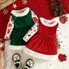 Mädchen Kleider Baby Mädchen Langarm Weihnachten Winter Warme Prinzessin Kostüm Kinder Cartoon Strampler Samt Plüsch Kinder Kleid