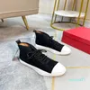 2023-Sneakers Men Luxury Designer High Top Shoes Chunky Platform Sportskor Black White Canvas Leather Trainers Casual Walking 38-45