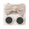 Acessórios de cabelo Headband Sunglasses Set para bebês meninas Nylon Hairband Po posando cocar