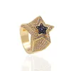 Mannen Zirkoon Ster Ring Diamant Euramerican Hip Hop Sieraden Koper Iced Out Heren Rings168l