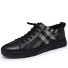 Jurk mannen gevulkaniseerd low-top ademende canvas lederen sneakers mannelijke flats heren casual schoenen 231018