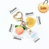 Schöne Pfirsich Schlüsselanhänger Kreative Obst Anhänger Schlüsselanhänger Zubehör Frauen Mädchen Exquisite Geschenk Colorball Handy Schlüsselanhänger