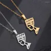 Pendant Necklaces SONYA Egyptian Queen Nefertiti Women Jewelry Silver Color Gold Color Stainless Steel Jewellery African288M