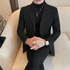 Abiti da uomo Abiti da lavoro di qualità Abiti formali Blazer Giacche da uomo Abbigliamento Tutti abbinati Due bottoni Slim Fit Abiti casual Cappotti Tuxedo Nero Saldi