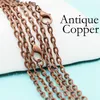 50 pcs- 18 24 30 Inch Antique Copper Chain necklace Antique Copper Cable Chain Rolo Chain Anti Necklace232M
