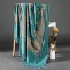 New Ethnic Style Versatile Embroidery Full Embroidery Cashew Nut Pattern Scarf Thickened and Warm Tassel Big Shawl