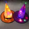 Autres fournitures de fête festives LED lumières Halloween chapeau de sorcière pour enfants fête Halloween décoration chapeau de sorcière fournitures de décoration arbre extérieur ornement suspendu 231019