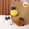 Porte-clés chaton noir mignon, Imitation castor, lapin, boule de poils, pendentif chat en peluche, poupée, ornement de sac, cadeau Souvenir pour dames