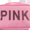 Borse per cosmetici Custodie Borsa per trucco portatile rosa con paillettes Borsa da taschino portatile da viaggio in edizione coreana 231019