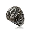 Original design ingen inlagd konsistens jungfru mary thai silver öppen ring punk hip-hop charm chaoren silver smycken268w