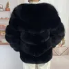 女性の毛皮のフェイク本物の毛皮のコート自然ジャケット
