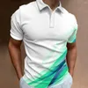 Polos pour hommes Summer Mens Polo à manches courtes 3D Impression Rétro Modèle d'encre Daily Street Casual Tops surdimensionnés Poloshirt Vêtements