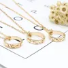 Pendant Necklaces 3 Piece Fashion Friends Forever Pendants & BFF Hollow Circles Choker Necklace Women Friendship Jewelry Gifts