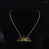 Hänghalsband 2023 mode geometriskt berg rostfritt stål uttalande halsband kvinnor guld färg kedja smycken krage n19712s05