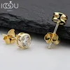 Stud IOGOU Real 0.5/1 Carat D Color Diamond Stud Earrings for Women 100% 925 Sterling Silver Sparkling Jewelry 231018