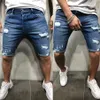 Mens denim Chino Shorts Super Stretch Skinny Slim Summer Half Pant Casual Cargo Jeans för Men287T