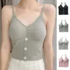 CAMISOLELE TOBLES BRAT TOP FOR WOMEN TANT TOPS CAMISOLE Z Z WYBRANYMI BUTOLED BRA BRA VEAT CAMI Sleveless Podstawa Solidna seksowna v szyja