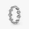 100% 925 Sterling Silver Openwork Rose Petals Band Ring For Women Wedding Engagement Rings Fashion Jewelry205w