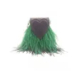 Bolsos de noche de lujo con plumas de avestruz reales, bolso de mano para mujer, bolso de mano con forma de corazón de melocotón para mujer, bolso de mano para fiesta 231019