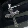 New Choucong luksusowa biżuteria 925 srebrna utwardzina biała topaz cZ diamentowe kamienie szlachetne Krzyżowe Weselne Naszyjnik dla Men2606