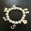 Charm Beads Pearl Armband Bangles för kvinnor Bijoux Crystal No 5 Luxury C Armband Gift Jewelry Beded Strands277C