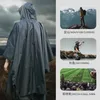 Raincoats 3 In 1 Outdoor Hooded Raincoat Multifunctional Waterproof Rain Poncho Adult Rainwear Camping Hiking Hunting Travel Gears