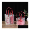Gift Wrap Christmas Apple Gift Bag Wrap Transparent Frosted Pp Handbag For Wedding Candy Bags Holiday Wholesale Package Home Garden Fe Dhogw