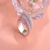 Choucong Cross mücevher kadın nişan yüzüğü Pave seti 150pcs elmas beyaz altın dolu alyans yüzük kadınlar için265d